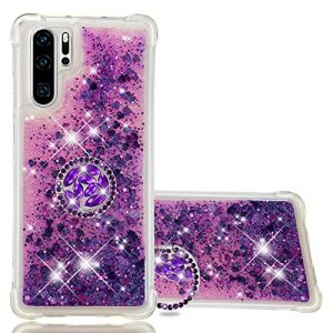 Ysnzaq Coque pour Huawei P30 Pro, Brillant Paillette Floating Quicksands Kawaii Etui Housse TPU Antichoc avec B&eacute;quille Cover pour Huawei P30 Pro.YBZ Purple (yanzhiwangluokeji, neuf)