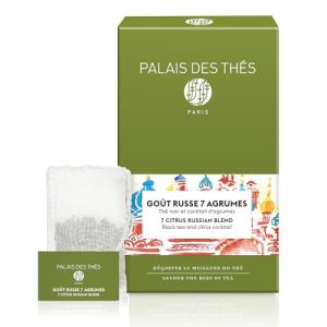 Palais des Thés, GOÛT RUSSE 7 AGRUMES, Thé Noir parfumé, Mélange Fruité, Zesté et Gourmand, 20 Sachets Mousselines (Objectif Zen, neuf)