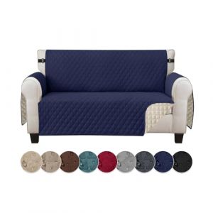 Jaotto Housse de Canap&eacute; Imperm&eacute;able 2 Places Housse Canap&eacute; Reversible &agrave; l'eau Housse Canap&eacute; Anti Poils Animaux Protecteur de Canap&eacute; Universelle pour Chiens,Bleu Marine (Jaotto, neuf)