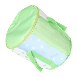 WOONEKY Bac &agrave; Bain De Pieds Pliable Avec Isolation Thermique Taille Compacte Pour Usage Domestique Et Dortoir Paquet De Rangement Vert &agrave; Pois Avec Couvercle (Jan Yagers, neuf)