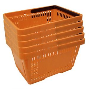 5 corbeilles de vente en plastique avec anse 20 litres 40cm gerbable orange (Gerso International Contracting GmbH, neuf)