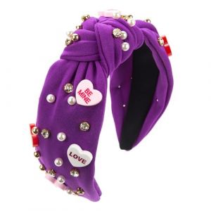 Europe et États-Unis Nouveaux accessoires Saint-Valentin bandeau femme perle haut crâne Top Knot All The Holiday Hair Accessories Tgv265 (violet, taille unique) (Webla-FR, neuf)
