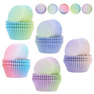 LWMTT 500 Pièces Caissettes Cupcake Caissette Muffins Papier Standard 5 Couleur Caissettes Muffins Cupcake Papier pour la Cuisson, les Desserts, les Fêtes, les Anniversaires et les Mariages (CONSTANSHOP, neuf)