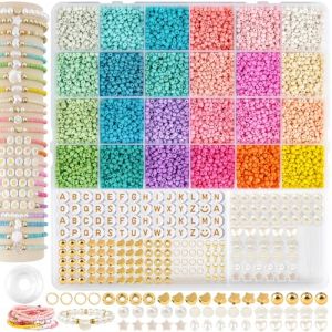 ARTREE 3 mm Perles pour Bracelet, 24 Couleurs Perle de Rocaille, Friendship Bracelet Kit Perles pour Bijoux Adulte Enfant, Rocaille Pour Kit Bijoux DIY - Collier, Boucle D'oreille (YangZhen EU, neuf)