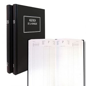Agenda de la Banque LECAS Large 18x29 cm - Euros et centimes - 1 jour sur 2 pages - 2 volumes - 2026 (FOURNITURE DISCOUNT, neuf)