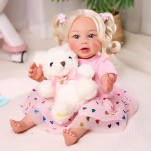 BABESIDE Reborn-Baby Dolls 20 Pouces Poupée Rebron Fille Réaliste Nouveau-né Bébé Tout-Petit Qui Semblent Réels Yeux de Fille Ouverts Cheveux Blonds (SIDE-baby, neuf)