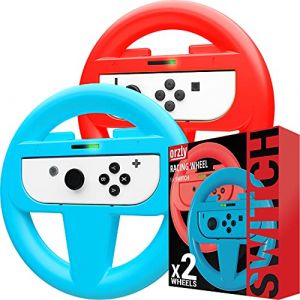 Orzly 2*Volants pour Nintendo Switch - 1* Volant Rouge + 1* Volant Bleu pour Les manettes Joy-Cons de la Console Nintendo Switch - Twin Pack (Syntiga Europe - FR, neuf)