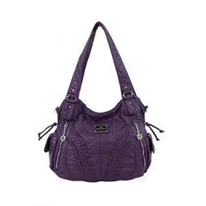 NICOLE & DORIS Grand Sac a Main Epaule Sac Femme Sac Cabas Cuir Souple Sac Bandouillere Femme Vintage violet (ELITE RACE LTD, neuf)