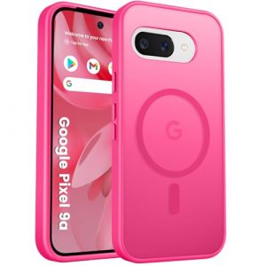 PuyaTeya Coque pour Google Pixel 9A, avec magnétique, Protection Militaire, Anti-Choc, Anti-Rayures, Anti-Empreintes, Anti-Glissement Translucide Mat Coque de Protection (Rose Vif) (yi zi jian ke ji, neuf)