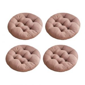 Mozzeilee Coussin de chaise rond doux pour intérieur et extérieur, 40 x 40 cm, fauteuils, jardin, canapé en rotin pour chambre à coucher, sol, camping (café, 4 pièces) (CF Home, neuf)