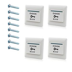 WANGCL Lot de 4 boutons poussoir pour sortie NO/NC/COM Syst&egrave;me de contr&ocirc;le d'acc&egrave;s pour porte 86 mm x 86 mm 36 V 3 A Blanc (WANGCL EU, neuf)