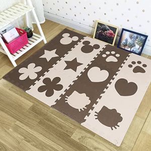 Tapis de Sol Enfant et Bébé en Mousse,Puzzle Tapis Mousse Bébe, 12 Pièces Tapis de Jeu pour Enfants, Puzzle Mousse,Tapis Motif cœur 12 pièces de Puzzle en Mousse EVA sans (Hechheu, neuf)