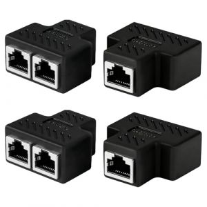 4 Pi&egrave;ces R&eacute;partiteur Ethernet RJ45 1 &agrave; 2, Adaptateur Doubleur RJ45 Universel, Adaptateur R&eacute;seau LAN Splitter Coupleur Double Connecteur Allonge C&acirc;ble Cat5 Cat5e Cat6 Cat7 Compatible Routeur Switch (shenzhenshiqiuchunmaoyiyouxiangongsi, neuf)