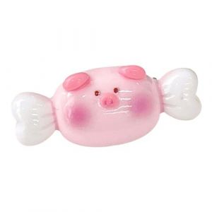 Pince &agrave; cheveux de dessin anim&eacute;, Mini cochon Blush, accessoires de cheveux en forme de bonbon pour filles, coiffures en r&eacute;sine plastique, 1.4x3.3cm (Haedaxua, neuf)