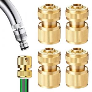 deegbbyi 4 Pi&egrave;ces Raccords Rapides en Laiton, Raccords Rapides en Laiton pour Tuyau D'arrosage, 1/2", Ensemble de Raccord de Tuyau D&rsquo;arrosage Extensibles, pour connecter des tuyaux, des Outils Jardin (zhaoyam, neuf)