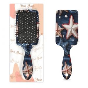 Mexpekil Brosse &agrave; cheveux de massage pour homme et femme - Brosse d&eacute;m&ecirc;lante pour cheveux humides ou secs - Peignes &agrave; coussin d'air doux (drapeau &eacute;toile de mer) (HSYOYO, neuf)