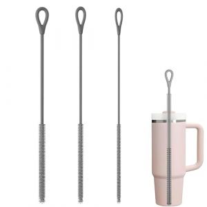 JUGUTA Goupillon Paille Silicone, 3 Pi&egrave;ces Brosse Paille R&eacute;utilisable Pour Pailles Verre, Pailles Inox, Pailles Smoothie Et Gobelet Paille, Poign&eacute;e Antid&eacute;rapante Souple Et Flexible, 3Mm/6Mm/9Mm (ROXYROX FASHION, neuf)