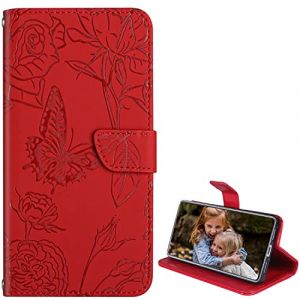 BAILI Coque pour Wiko Power U10/U20, Cover Fermeture Magn&eacute;tique pour Wiko Power U10/U20, Housse Papillon et Rose pour Wiko Power U10/U20 (BAILI, neuf)