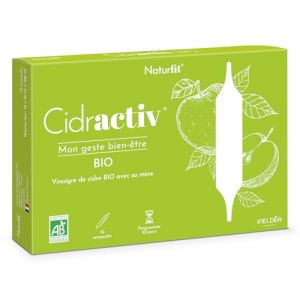 NATURFIT - Cidractiv® - Vinaigre de Cidre Bio avec Mère - Routine bien-être - Qualité Premium - Fabriqué en France - 10 Ampoules (Parabio Santé, neuf)