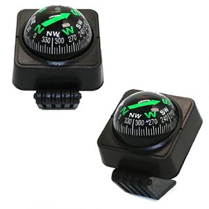 Boussole de Haute Précision pour Voiture Bateau Boussole Mini Voiture Boussole de Voiture Numérique Portable Boussole Universelle Autocollante pour Véhicule Boussole Boule Guide de Direction 2 PCS (Cohentbliss, neuf)
