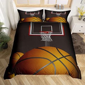 Homemissing Basketball Parure Housse de Couette Sports Parure de Lit 140x200cm 3D Ball Games Housse de Couette pour Enfants Garçons Filles Microfibre Cadeau pour Joueur de Basket Room Decor (Bofanshangmao, neuf)