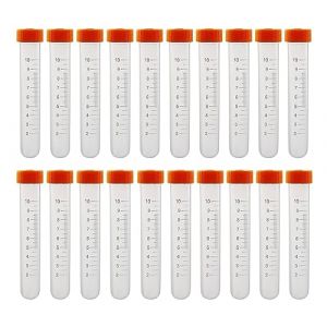 Orange Tubes à Essai Gradués 10ml Cryotubes En Plastique Tubes Fond Arrondi, Tube de Fiole Congelé en Plastique avec Bouchon à Vis, Flacon Transparent, HUAZIZ Tubes à essai en plastique 20 Pièces (HUAYUE-EU, neuf)