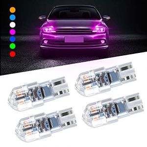 Sidaqi 4X T10 168 W5W LED d&ocirc;me de voiture Wedge Light 3030 SMD 8 LED D&eacute;codage du courant constant continu Lampe de lecture de voiture &agrave; LED &Eacute;clairage de la plaque d'immatriculation 12-24V-rose (Caiwanbing, neuf)