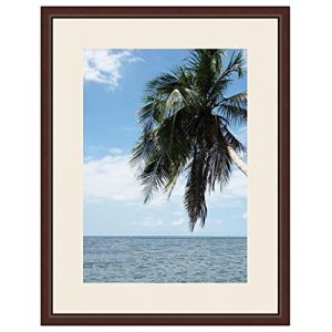 Cadre Photo avec Passe-Partout Blanc Cassé pour Image 32x45 cm ou 45 x 32 cm Cadres Wengé Classique, 2.3 cm de Largeur, Cadre en Bois (RK Cadres, neuf)
