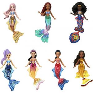 Mattel Disney La Petite Sirène Coffret Ariel Et Ses Sœurs Avec 7 Mini-Poupées Articulées Sirènes, Queues De Sirènes Avec Motifs, Jouet Enfant, Dès 3 Ans, HLX17 (SolleticoGiocattoli, neuf)