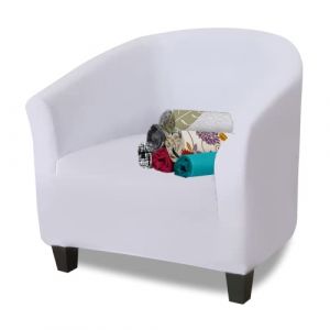 FIGOOO Housse de Fauteuil Cabriolet 1 Place Housse de Fauteuil Extensible Club Universel Amovible Lavable Couverture de Fauteuil Chesterfield Protecteur de Fauteuil pour Salon Tub Chair,Blanc (FIGOOO, neuf)