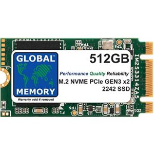 GLOBAL MEMORY 512Go M.2 2242 PCIe Gen3 x2 NVMe B+M Key WWAN Solid State Drive (SSD) pour Lenovo Ideapad 3 530S / Thinkpad V15 P52S X280 T470P T480S T480 T495 LL 490 tonnes 580 tonnes. 0 kg (GLOBAL MEMORY, neuf)