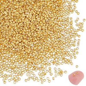 UNICRAFTALE Lot de 2 000 perles d'espacement lisses plaqu&eacute;es or de 2 mm pour loisirs cr&eacute;atifs, bracelets, colliers, fournitures et travaux manuels pour la fabrication de bijoux Trou : 1,2 mm (ENBISI EU, neuf)