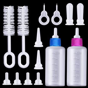 Kit Biberon pour Animaux, Ensemble de Pressez le Liquide Biberon pour Chat Tube d'Aiguille et Mini Tétines de Remplacement pour Chiot Chaton Outil d'Alimentation pour Petit Animaux de Compagnie (JARDING, neuf)