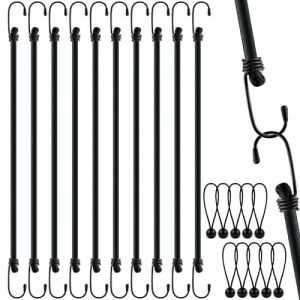 WuGU 10 Pièces Tendeurs Elastiques avec Crochets, Cordes Élastiques Tendeur Robuste 100 cm, 15cm Sandow Elastique, pour Le Transport de Charges, l'Emballage, Bagages,Camping (RYkjmndxc, neuf)