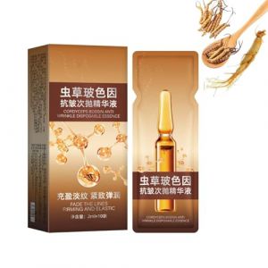Cordyceps Essence anti-rides et anti-âge,sérum anti-rides au Cordyceps Sinensis,sérum anti-âge pour le visage, élimine les ride,hydrate les peaux sèches et rugueuses,réduit les ride (1 Set, 10 * 2ml) (EnviableVB, neuf)