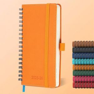 IN-LUXPRO Agenda semainier 2025 2026, format A6 (16,6 x 9,7 cm), calendrier livre de 18 mois (juillet 2025 à décembre 2026), classeur à anneaux, avec couverture souple, calendrier hebdomadaire avec (Saimoul, neuf)
