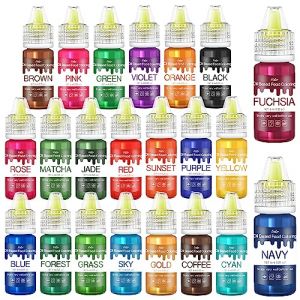 Colorant Alimentaire pour Chocolat - Colorant Alimentaire Liposolubles Concentré pour Fondants, Beurre, Crème, Bonbons, Gâteaux - Food Colouring à Base d'huile pour Glaçage, DIY Macaron - 22 x 6ml (Limino, neuf)