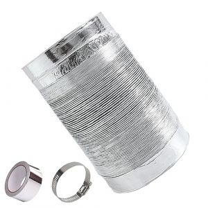 Tuyau Ventilation Tuyau D'évacuation d'air Flexible Ø 80/100/110/120/150/160/170/180/200mm pour Climatisation, Sèche-Linge, Hotte Aspirante, Ventilateur avec 2 Colliers De Serrage en Acier (Color : 4 (liuchengstore, neuf)