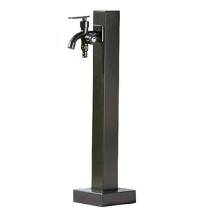 58/93cm Colonne &Agrave; Eau de Jardin avec Robinet Double Sortie d'eau, Fountaine Antigel Ext&eacute;rieure avec Tube Int&eacute;rieur en Acier Inoxydable et Base Robuste pour Parc Ext&eacute;rieur (delicate life furniture, neuf)