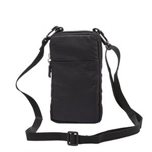 Sac Bandouli&egrave;re Homme Sac Pochette Quotidien Femme Filles Multi Poches Portefeuille Nylon porte-monnaie Sac a main pochette zipp&eacute;e &Eacute;tui pour universel Smartphone (t&eacute;l&eacute;phone 6.0 pouces Max.) (EU-MeganStore, neuf)