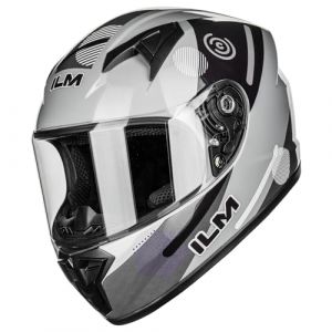 ILM Casque Moto Intégral Enfant Full Face pour Garçon et Fille ECE Model MF521,Poussière Grise,M (ilovemotor, neuf)