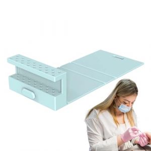 Nuyhadds Support de forets &agrave; ongles, &eacute;tui de rangement pour forets &agrave; ongles,Pr&eacute;sentoir pour petits outils &agrave; ongles, 23 trous - Pr&eacute;sentoir pliable pour conteneurs de m&egrave;ches d'ongles pour manucure (qihmy, neuf)