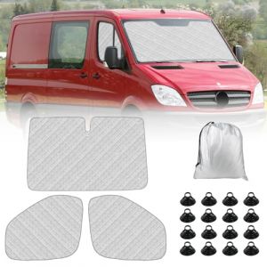 Opaltool Pare Soleil Voiture Interieur pour Mercedes Sprinter 2019-2025, Lot de 3 Pare Soleil Voiture Pare Brise Avant Pliable pour Intimité et Régulation Thermique en Camping-Car (raisetty, neuf)