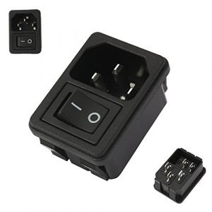 Aexit UL Equipement &eacute;lectrique Liste AC 250V 10A IEC320 C14 M&acirc;le Cordon alimentation prise d'admission avec interrupteur Interrupteurs &agrave; bascule &agrave; bascule (aexit, neuf)