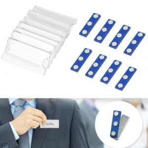 HAOMEEDUO 10 PCS Porte Badge Aimanté en Acrylique Badge Porte Nom Aimanté Transparent Badge Porte Nom Magnétique Porte Badge Magnetique Porte Badge Nominatif Badge Porte Nom pour Bureau Ecole, Bleu (WMR NKLL LTD, neuf)