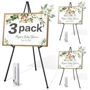 VAIIGO Lot de 3 Chevalets d'Exposition, Chevalet &agrave; Tr&eacute;pied Instantan&eacute; pour Mariage, Affiche Publicitaire, Pr&eacute;sentation de Toile et Peinture - Id&eacute;al pour Bureau, Galerie, &Eacute;v&eacute;nement Int&eacute;rieur (WIIGO, neuf)