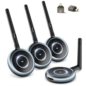 AIMIBO Transmetteur HDMI sans Fil et 3 r&eacute;cepteurs, Extension sans Fil HDMI 5,8G 98ft/30m Streaming vid&eacute;o 1080P@60Hz pour Ordinateur Portable, PC, cam&eacute;ra, bo&icirc;tier TV, Projecteur, Moniteur (AOC-EU, neuf)