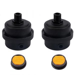 Filtre silencieux de compresseur d'air en plastique 1/2" PT 20 mm avec &eacute;l&eacute;ment de filtre - Lot de 2 (BE-TOOL, neuf)