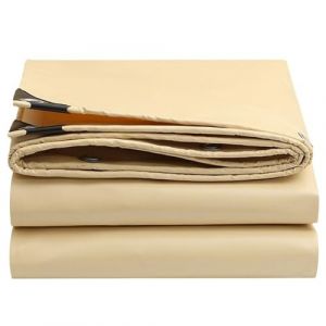 Lonmrrton B&acirc;che de Protection en PVC Beige 1.2x1.5m 1.5x2m 2x3m 3x4m 4x6m B&acirc;che imperm&eacute;able avec &oelig;illets et Bords renforc&eacute;s pour ext&eacute;rieur, Voiture, Jardin, mobilier, Caravane, b&acirc;che de Sol(1.5x1.8m) (LIUJUNHUI的店, neuf)