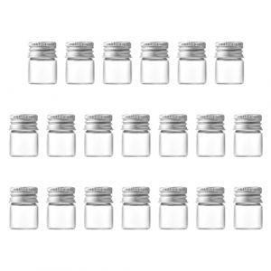FSSTUD Lot de 20 flacons en verre mini de 5 ml - Bocaux vides transparents pour &eacute;chantillons de liquides - Bocaux de stockage pour perles de bijoux - Petits flacons pour messages de mariage avec (Haifly, neuf)